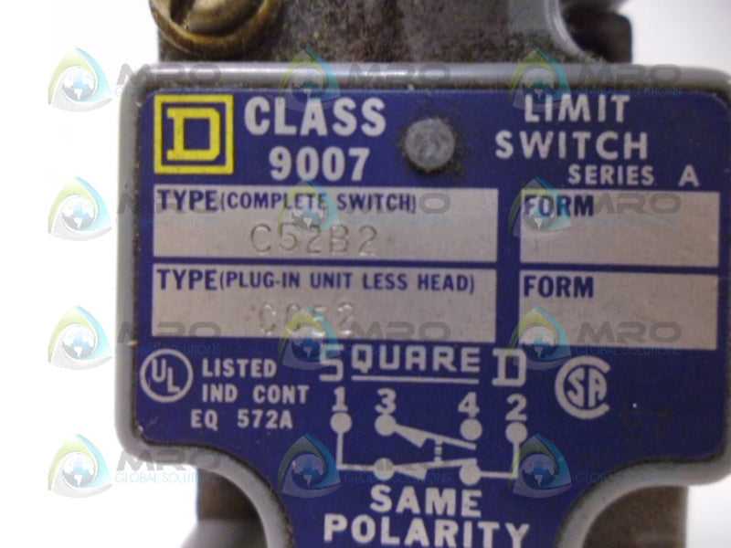 SQUARE D 9007C52B2 LIMIT SWITCH *USED*