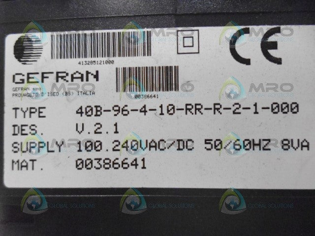 GEFRAN 40B-96-4-10-RR-R-2-1-00 TEMPERATURE INDICATOR *NEW NO BOX*