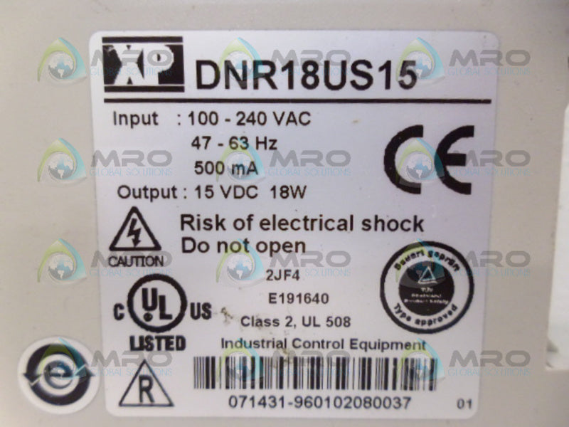 XP POWER DNR18US15 AC-DC CONVERTER *NEW NO BOX*