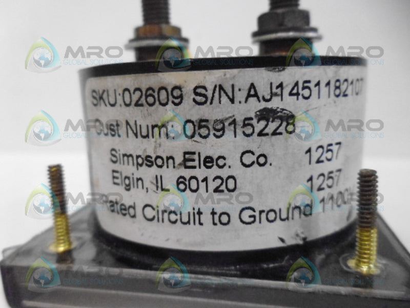 SIMPSON 1257 PANAL METER (25A) *USED*