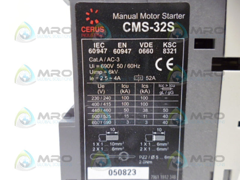 CERUS CMS-32S MANUAL MOTOR STARTER *NEW IN BOX*