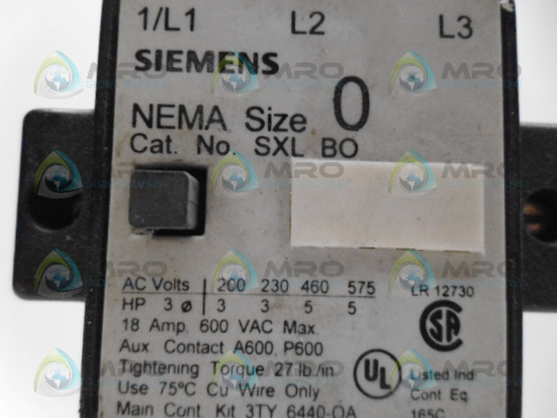 SIEMENS SXLBO STARTER *USED*