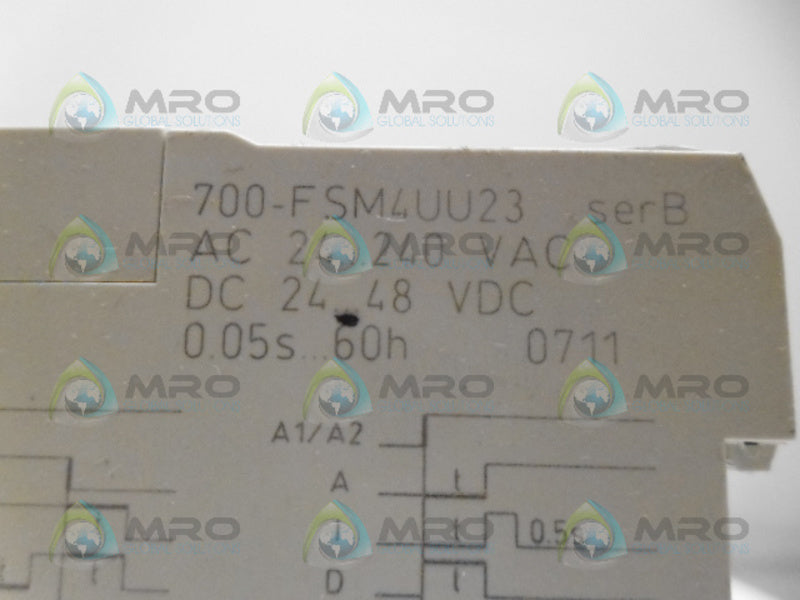 ALLEN BRADLEY 700-FSM4UU23 SER. B TIMING RELAY *USED*