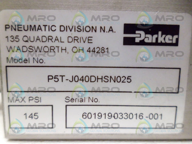 PARKER P5T-J040DHSN025 SHORT STROKE THRUSTER *NEW NO BOX*