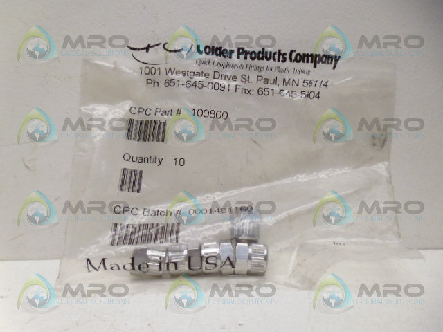 COLDER PRODUCTS 100800 FITTING NUT (PK OF 5) *NEW IN FACTORY BAG*