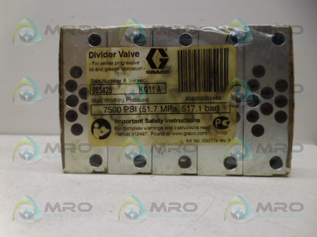 GRACO 563425 KG11A DIVIDER VALVE BASE (PK OF 5) *NEW IN FACTORY BAG*