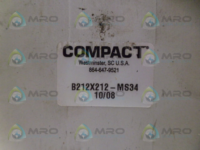 COMPACT B212X212-MS34 PNEUMATIC CYLINDER BLOCK (AS PICTURED) *NEW NO BOX*