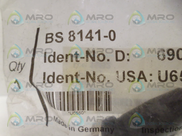TURCK BS 8141-0 CONNECTOR *NEW IN FACTORY BAG*