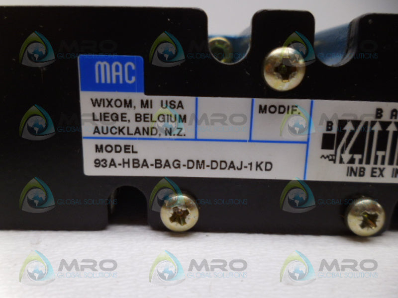 MAC 93A-HBA-BAG-DM-DDAJ-1KD VALVE NSNP