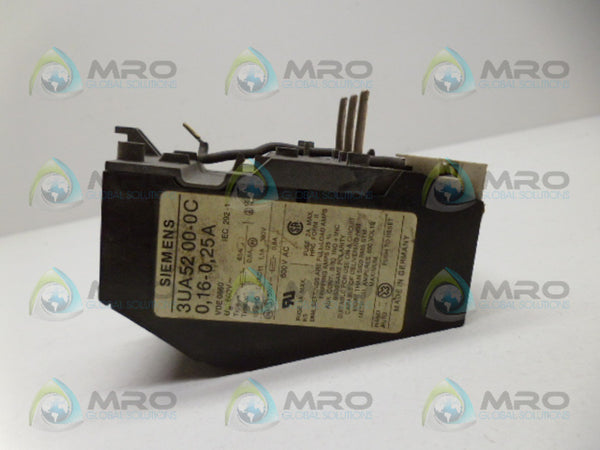 SIEMENS 3UA5200-0C OVERLOAD RELAY 0,16-0,25A UNMP