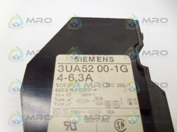 SIEMENS 3UA5200-1G OVERLOAD RELAY  4-6,3A UNMP