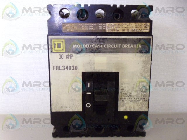 SQUARE D FAL34030 30AMP CIRCUIT BREAKER *USED*