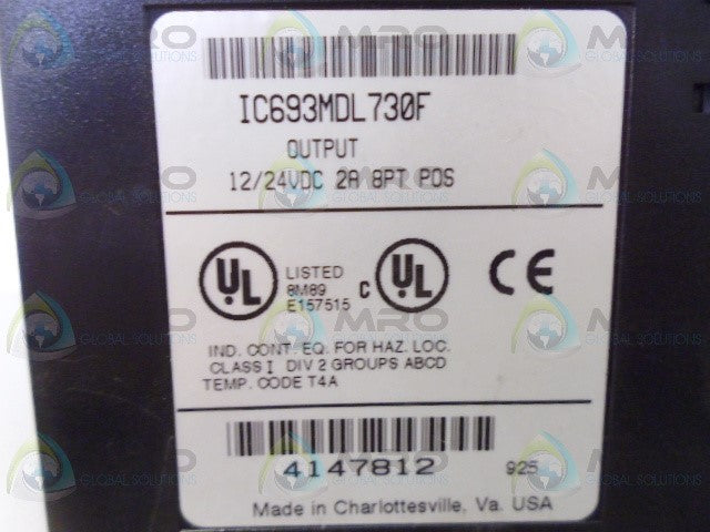 GE FANUC IC693MDL730F OUTPUT MODULE NO TERMINAL COVER *NEW NO BOX*