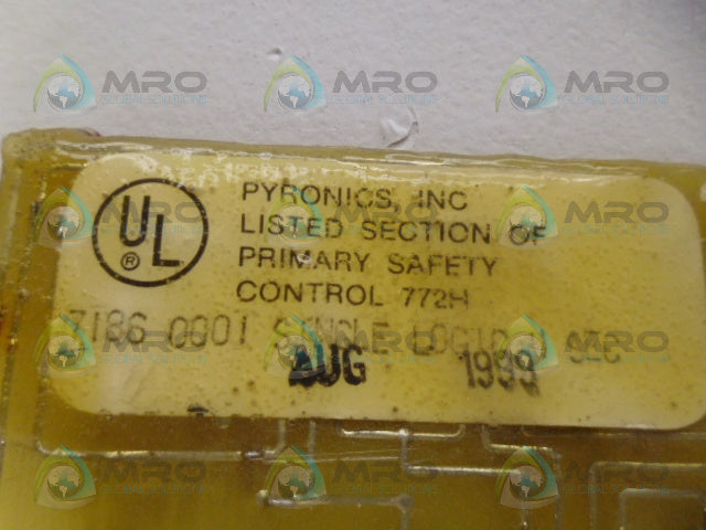PYRONICS 7186 0001 4SEC. SINGLE LOGIC CARD *USED*