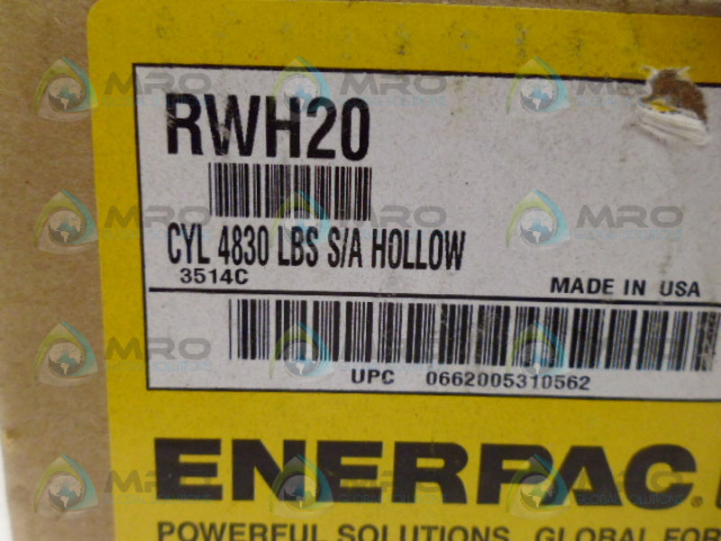 ENERPAC RWH20 HYDRAULIC CYLINDER *FACTORY SEALED*