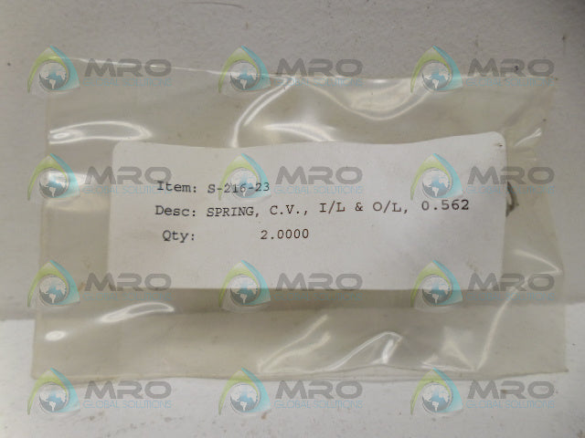 INDUSTRIAL MRO S-216-23 SPRING (PK OF 2) *NEW IN FACTORY BAG*
