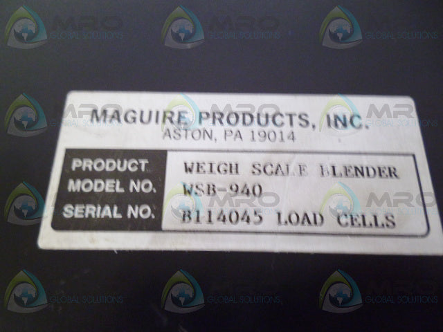 MAGUIRE WSB-940 WEIGH SCALE BLENDER *USED*