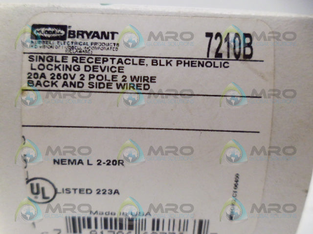 BRYANT 7210B RECEPTACLE *NEW IN BOX*