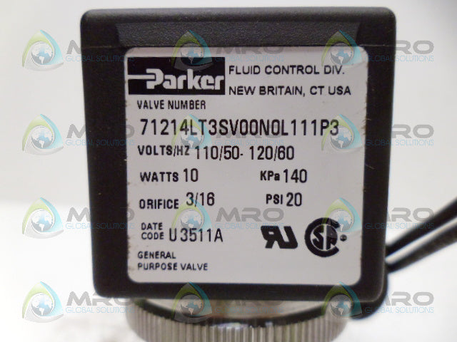 PARKER 71214LT3SV00N0L111P3 FLUID CONTROL VALVE *NEW NO BOX*