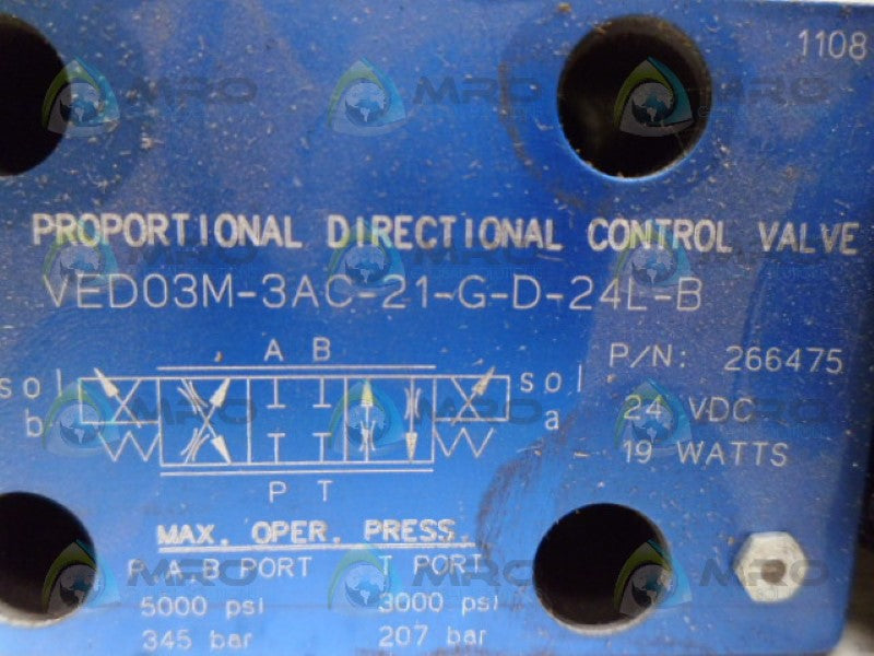 CONTINENTAL VED03M-3AC-21-G-D-24L-B CONTROL VALVE *NEW IN BOX*