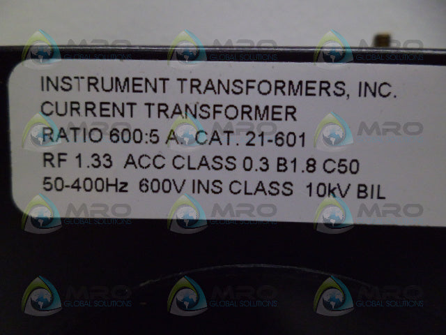 INSTRUMENT TRANSFORMER 21-601 CURRENT TRANSFORMER *NEW NO BOX*