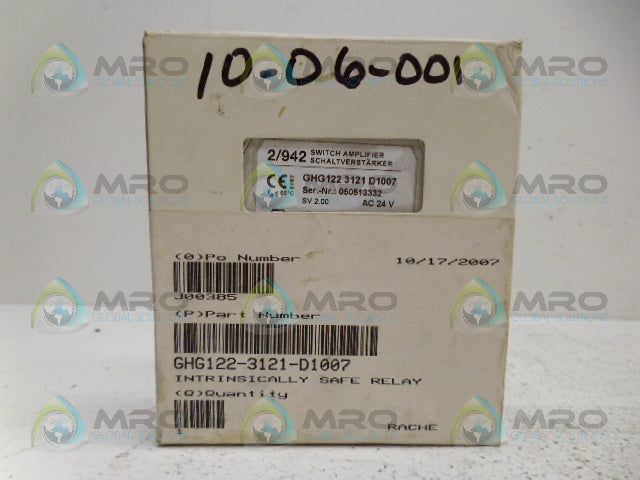 CEAG GHG122-3121-D1007 SWITCH AMPLIFIER *NEW NO BOX*