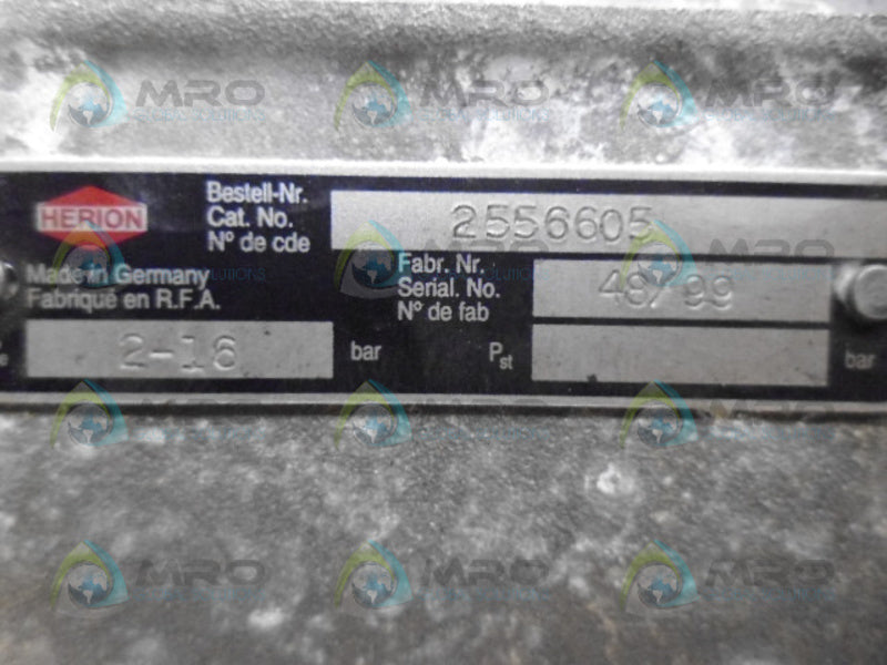 HERION 2556605 SOLENOID VALVE *USED*