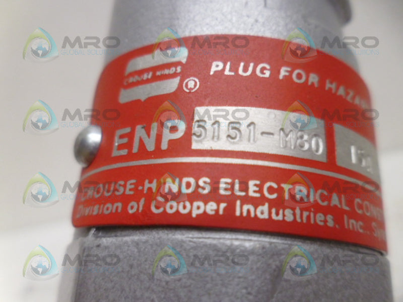 CROUSE-HINDS ENP5151-M80 STRAIGHT BLADE PLUG *NEW NO BOX*