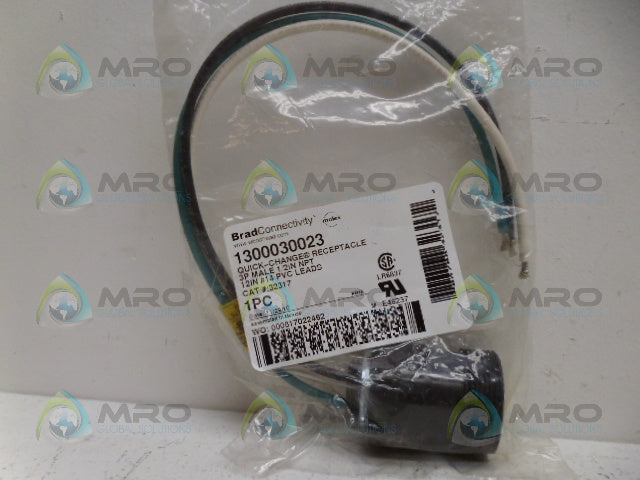 BRAD CONNECTIVITY 1300030023 QUICK-CHANGE RECEPTACLE *NEW IN FACTORY BAG*