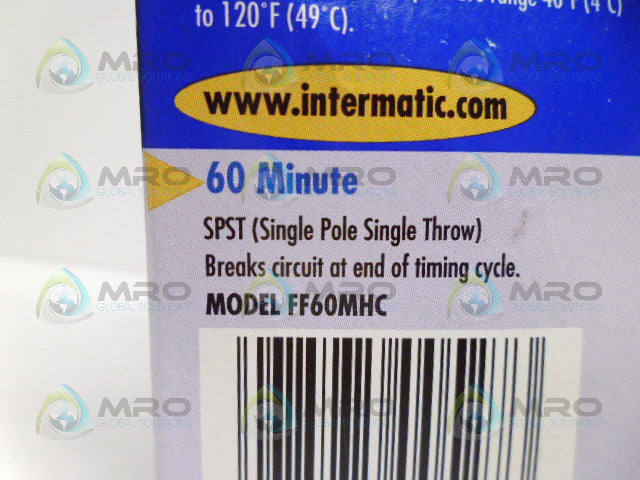 INTERMATIC FF60MHC TIMER (0-60SEC.) *NEW IN BOX*