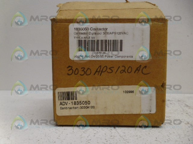 DURAKOOL 3030APS120VAC CONTACTOR *NEW IN BOX*
