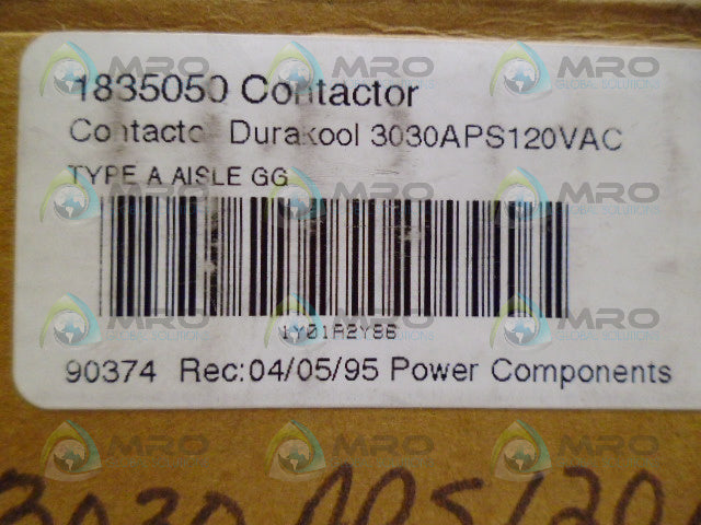 DURAKOOL 3030APS120VAC CONTACTOR *NEW IN BOX*