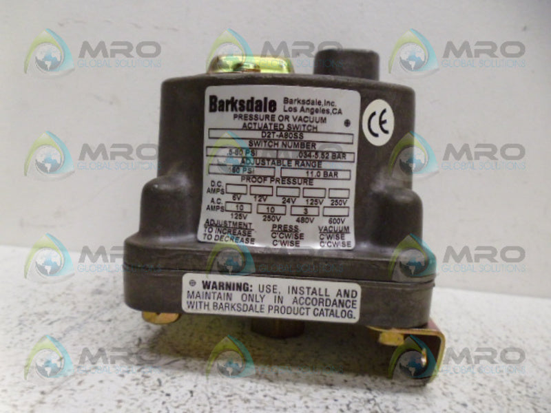 BARKSDALE D2T-A80SS PRESSURE/VACUUM ACTUATED SWITCH *NEW NO BOX*