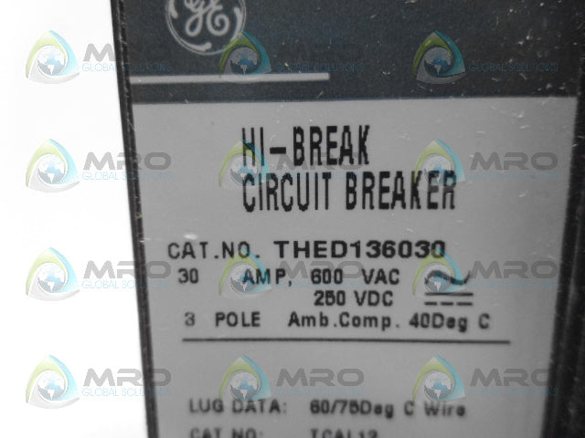 GENERAL ELECTRIC THED136030WL CIRCUIT BREAKER 30A (GREEN) *NEW IN BOX*