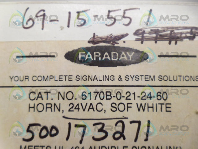 FARADAY 6170B-0-21-24-60 HORN *NEW IN BOX*