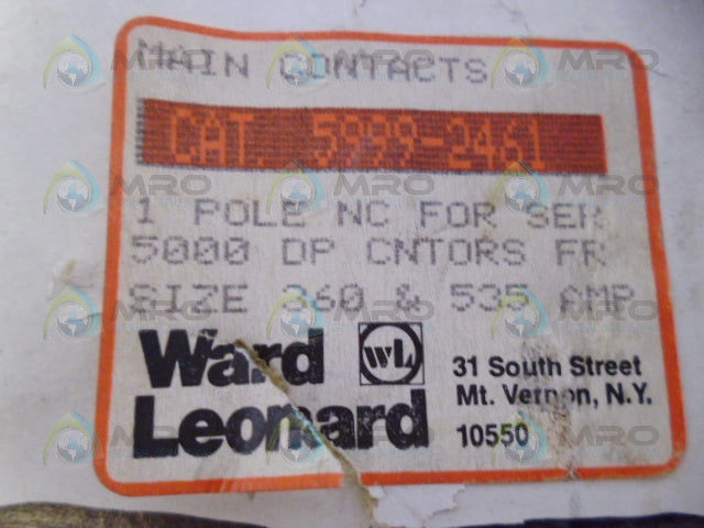 WARD LEONARD 5999-2461 MAIN CONTACTS (MISSING ACCESSORIES) *NEW IN BOX*