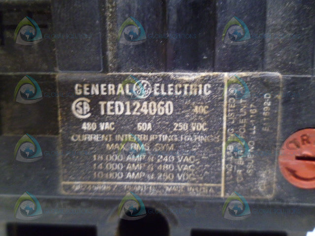 GENERAL ELECTRIC TED124060 CIRCUIT BREAKER *USED*