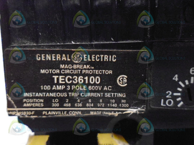 GENERAL ELECTRIC TEC36100 CIRCUIT BREAKER *NEW NO BOX*