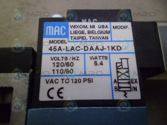 MAC 45A-LAC-DAAJ-1KD SOLENOID VALVE *NEW IN BOX*