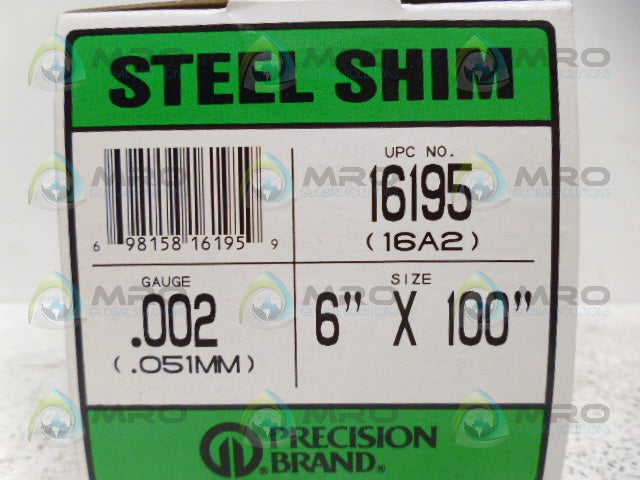 PRECISION BRAND 16195 STEEL SHIM *NEW IN BOX*