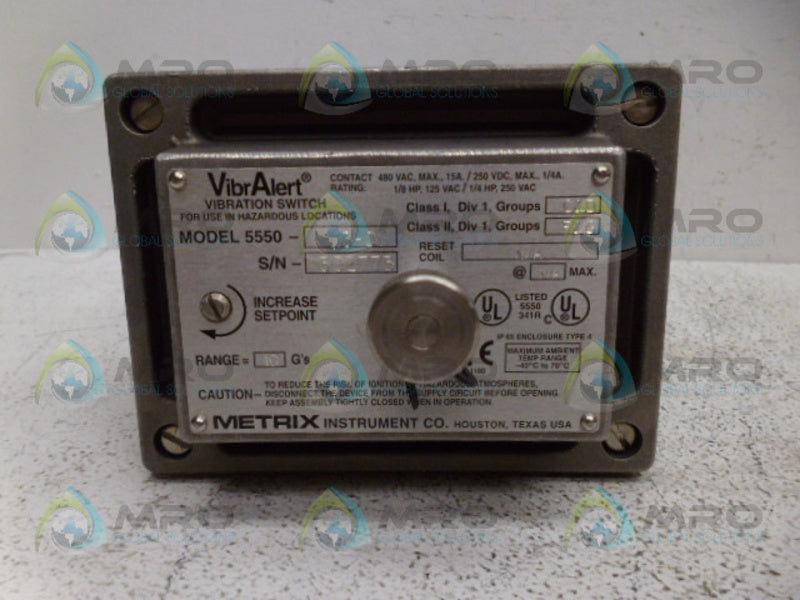 METRIX 5550-113-01 VIBRATION SWITCH *NEW IN BOX*