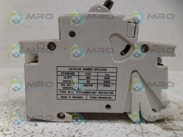 CUTLER HAMMER SPCL2C20 CIRCUIT BREAKER *NEW NO BOX*