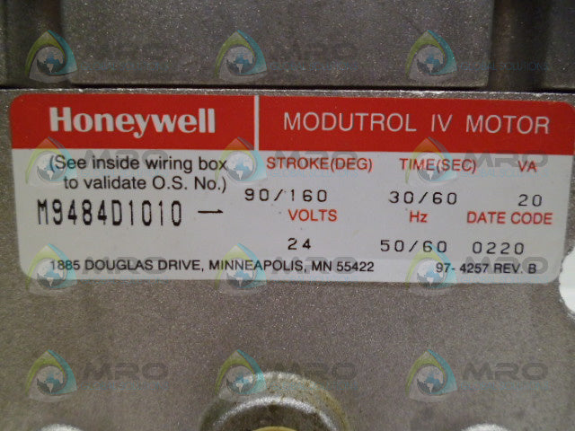 HONEYWELL M9484D1010 MODUTROL IV MOTOR AS IS NO LID *NEW NO BOX*