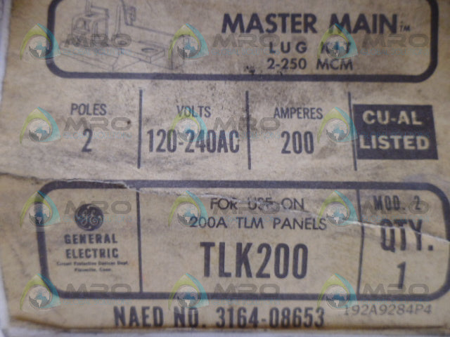 GE-MASTER MAIN TLK200 LUG KIT *NEW IN BOX*