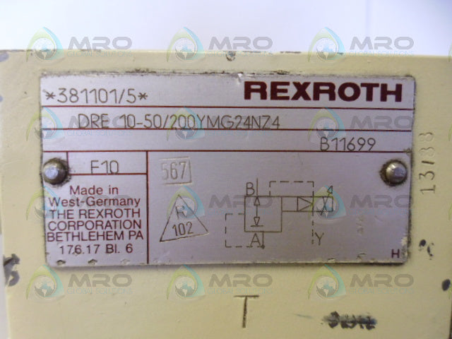 REXROTH DRE10-50/200YMG24NZ4 VALVE *USED*
