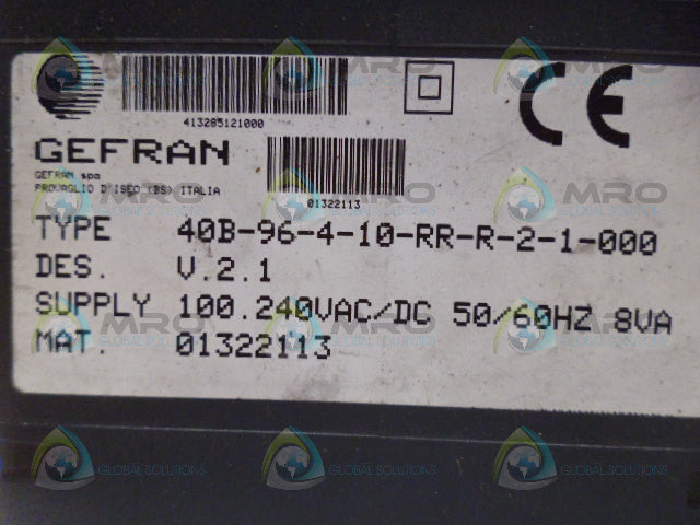 GEFRAN 40B-96-4-10-RR-R-2-1-000 *NEW NO BOX*