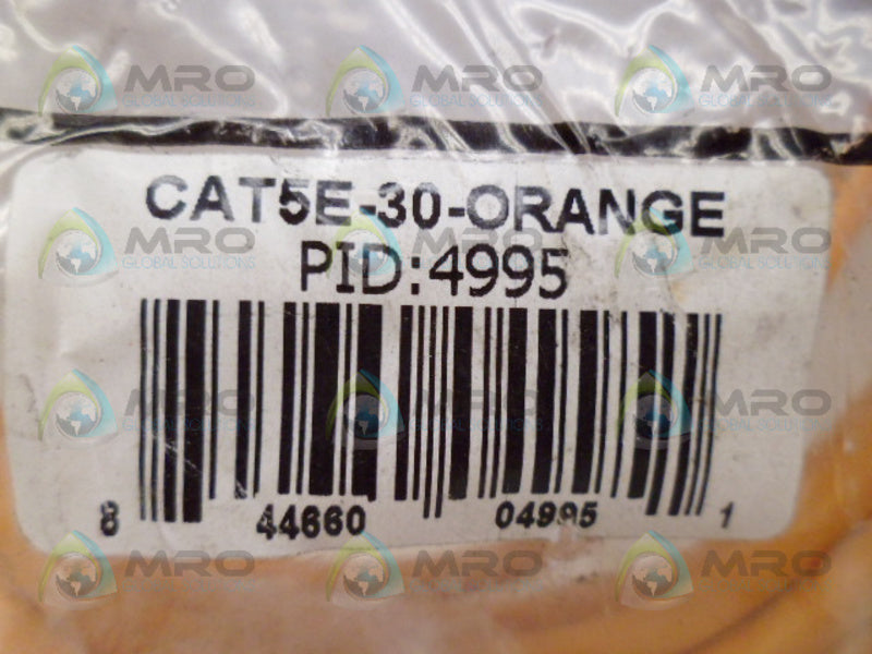 INDUSTRIAL MRO CAT5E-30-ORANGE CABLE *NEW IN FACTORY BAG*