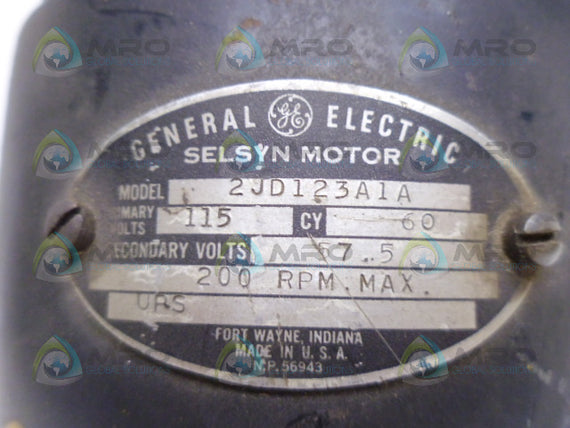 GENERAL ELECTRIC 2JD123A1A SELSYN MOTOR *USED*