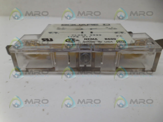 SQUARE D 9999D11 AUXILIARY CONTACT *USED*