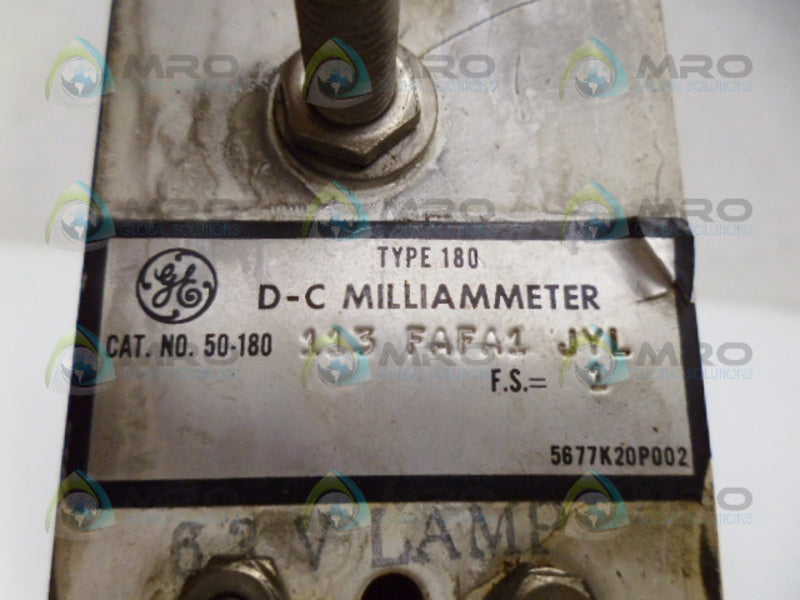 GENERAL ELECTRIC 50-180113FAFA1JYL PANEL METER *USED*